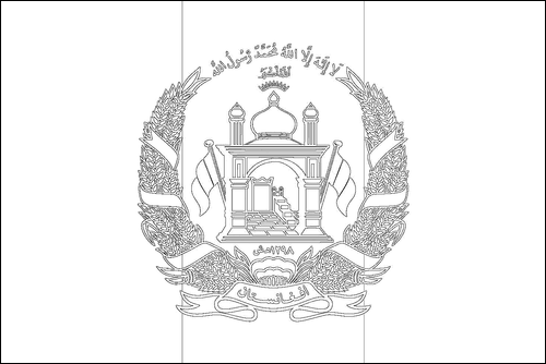 Outline of the flag of Afghanistan to color