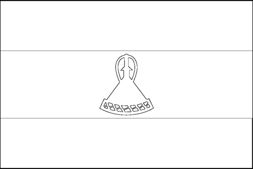 Outline of the flag of Lesotho to color