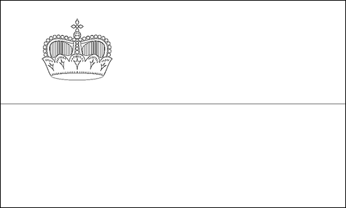 Outline of the flag of Liechtenstein to color