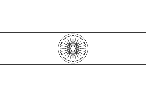 Outline of the flag of India to color