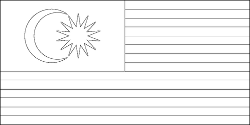 Outline of the flag of Malaysia to color