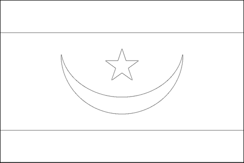 Outline of the flag of Mauritania to color