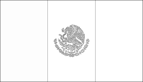 Outline of the flag of Mexico to color