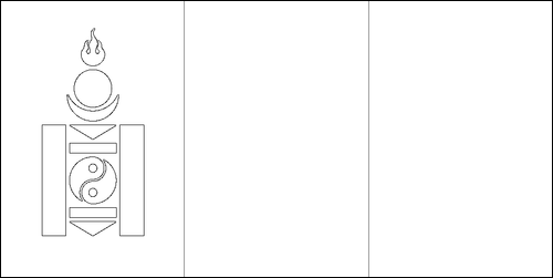 Outline of the flag of Mongolia to color