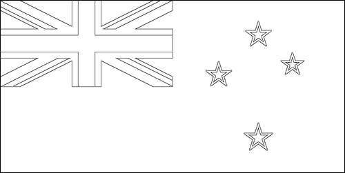Outline of the flag of New Zealand to color