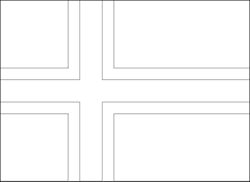 Outline of the flag of Norway to color