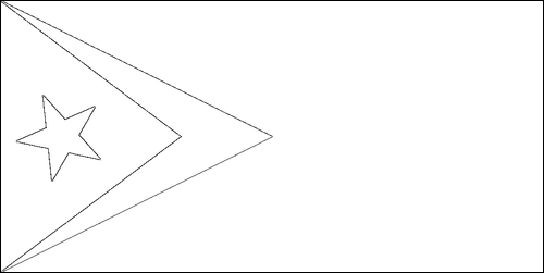 Outline of the flag of East Timor to color