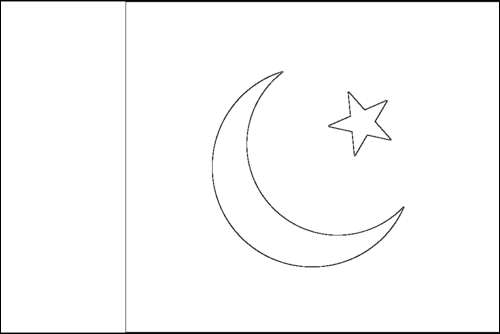 Outline of the flag of Pakistan to color