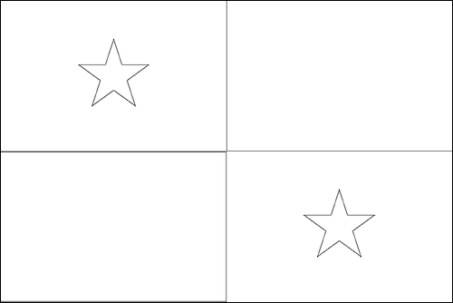 Outline of the flag of Panama to color