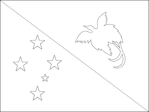 Outline of the flag of Papua New Guinea to color