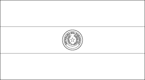 Outline of the flag of Paraguay to color