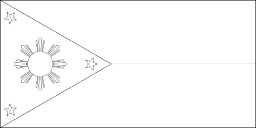 Outline of the flag of Philippines to color