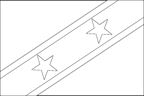 Outline of the flag of Saint Kitts and Nevis to color
