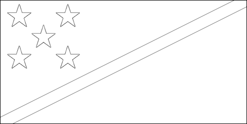 Outline of the flag of Solomon Islands to color