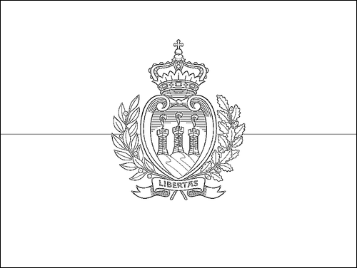 Outline of the flag of San Marino to color