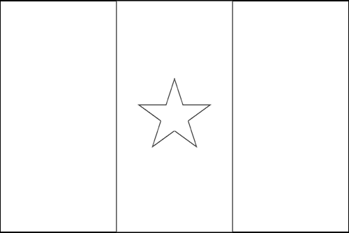 Outline of the flag of Senegal to color