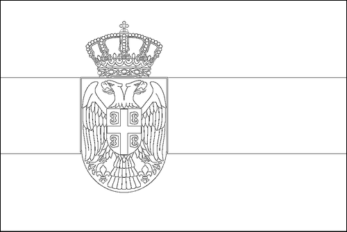 Outline of the flag of Serbia to color