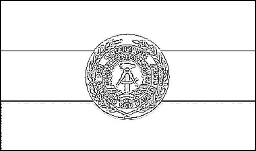 Outline of the flag of National People's Army (NVA) to color