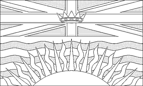 Outline of the flag of British Colombia to color
