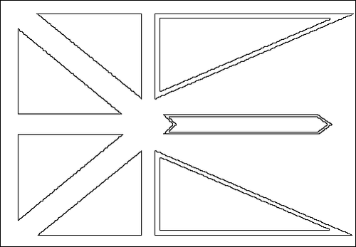 Outline of the flag of Newfoundland and Labrador to color
