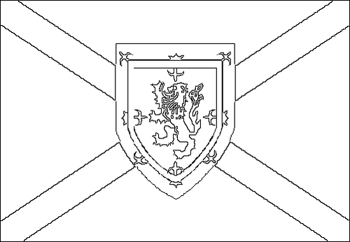 Outline of the flag of Nova Scotia to color