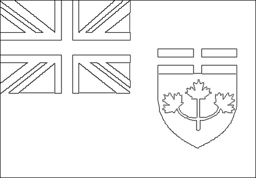 Outline of the flag of Ontario to color