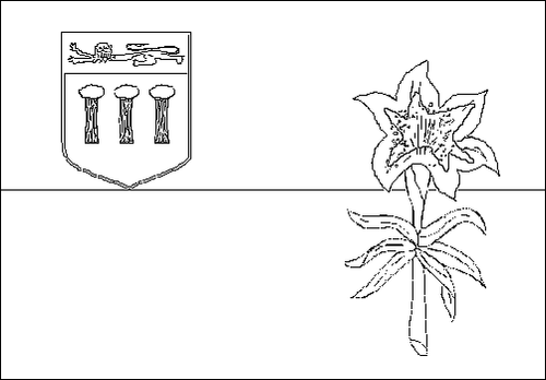 Outline of the flag of Saskatchewan to color