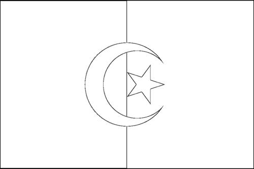 Outline of the flag of Algeria to color