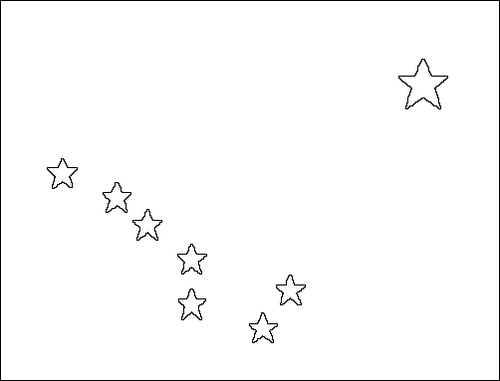 Outline of the flag of Alaska to color