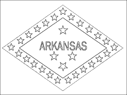 Outline of the flag of Arkansas to color
