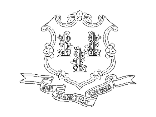Outline of the flag of Connecticut to color