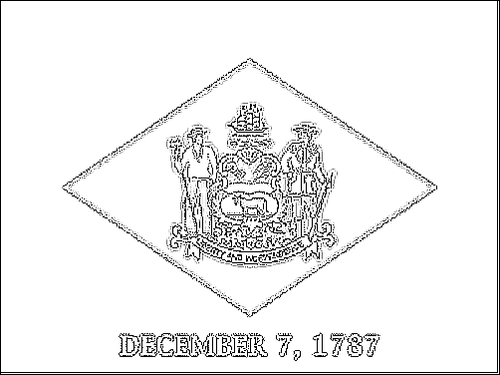 Outline of the flag of Delaware to color