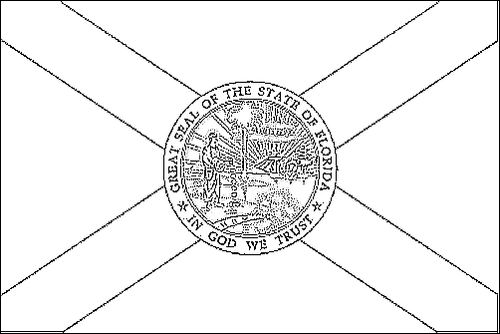 Outline of the flag of Florida to color