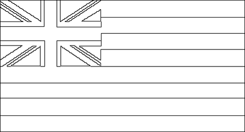 Outline of the flag of Hawaii to color