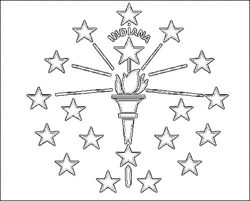Outline of the flag of Indiana to color