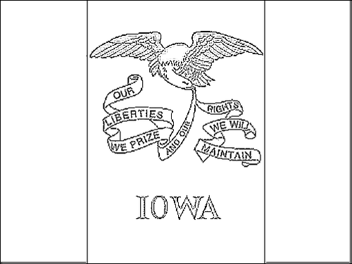 Outline of the flag of Iowa to color