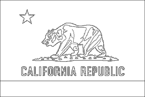 Outline of the flag of California to color