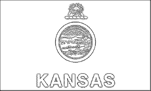 Outline of the flag of Kansas to color
