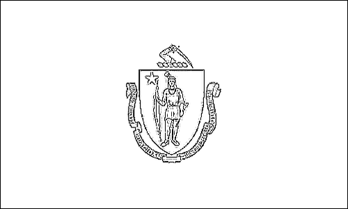Outline of the flag of Massachusetts to color
