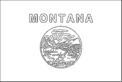 Outline of the flag of Montana to color