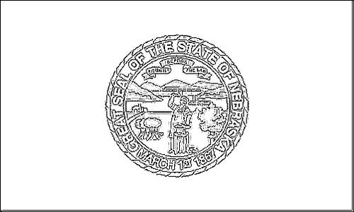 Outline of the flag of Nebraska to color