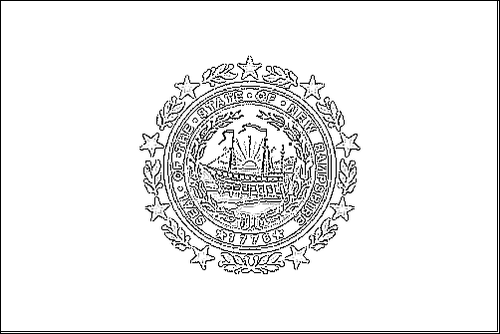 Outline of the flag of New Hampshire to color