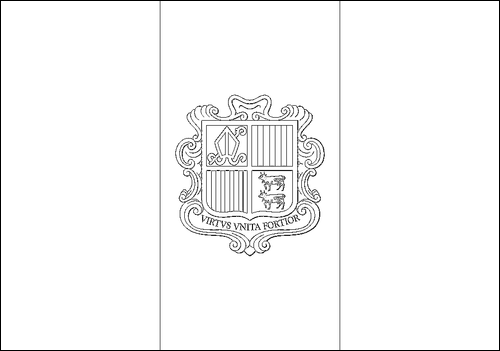 Outline of the flag of Andorra to color