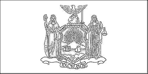 Outline of the flag of New York to color