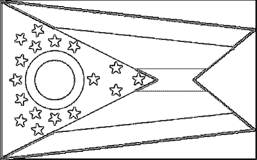 Outline of the flag of Ohio to color