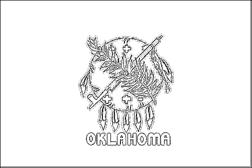 Outline of the flag of Oklahoma to color
