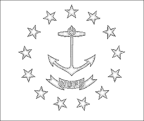 Outline of the flag of Rhode Island to color