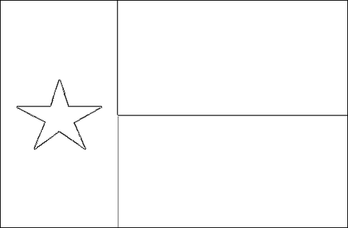 Outline of the flag of Texas to color