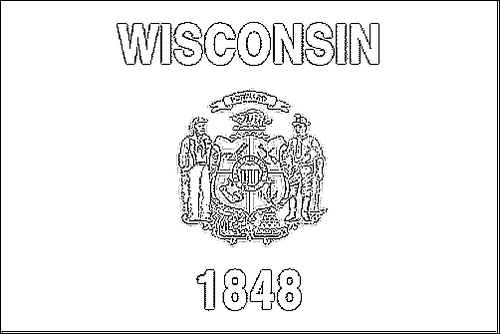 Outline of the flag of Wisconsin to color