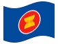 Animated flag ASEAN (Association of Southeast Asian Nations)